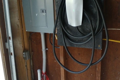 EV chargers in detached garage