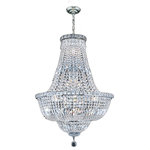 Crystal Lighting Palace - French Empire 22-Light Clear Crystal Chandelier, Chrome Finish - This stunning 22-light Crystal Chandelier only uses the best quality material and workmanship ensuring a beautiful heirloom quality piece. Featuring a radiant chrome finish and finely cut premium grade crystals with a lead content of 30%, this elegant chandelier will give any room sparkle and glamour.