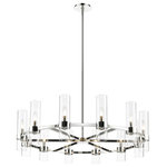 Z-Lite - Z-Lite 4008-12PN Datus 12 Light Chandelier in Polished Nickel - This contemporary twelve-light chandelier from the Datus collection features a slick round silhouette and a sense of simple elegance. Illuminate a foyer, dining area, or main living space with this circular-inspired chandelier featuring solid iron with a sleek polished nickel finish and delicate clear glass cylinders.