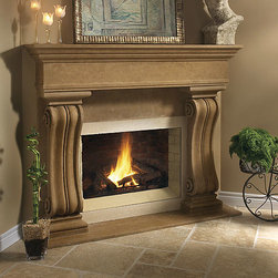 Belmont Stone Fireplace Mantel - Indoor Fireplaces