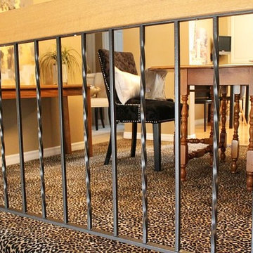 Fun Jaguar Print Carpet in Dining Room