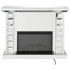 ACME Dominic Mirrored Electric Fireplace in Mirrored Finish