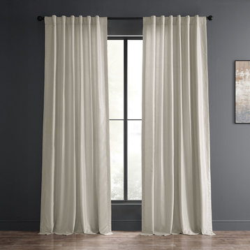 Vintage FauxDupioni Silk Curtain, Single Panel, Mist Gray, 50"x120"