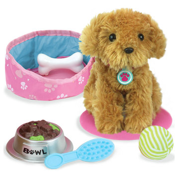 Plush Puppy and Accessories Set for 18" Dolls