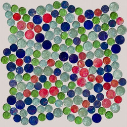 Mendelson Residence: Colored Dot Splash Bathroom - Wall And Floor Tile