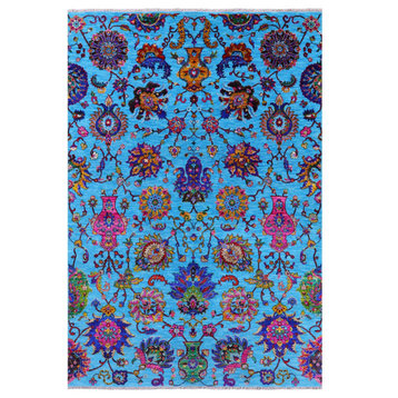 Persian Wool & Silk Handmade Rug 6' 2" X 9' 1" - Q13494