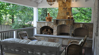 Covered Composite Deck and Formal Outdoor Fireplace