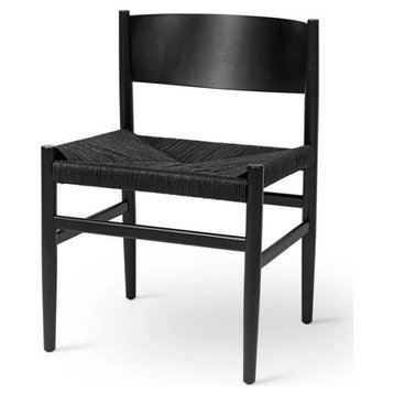 Mater Nestor Danish Modern Black Wood Side Chair