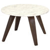 Imax Febe Short Marble and Wood End Table - 73416