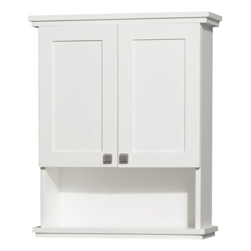Acclaim Solid Oak Bathroom Wall-Mounted Storage Cabinet, White