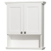 Acclaim Solid Oak Bathroom Wall-Mounted Storage Cabinet, White