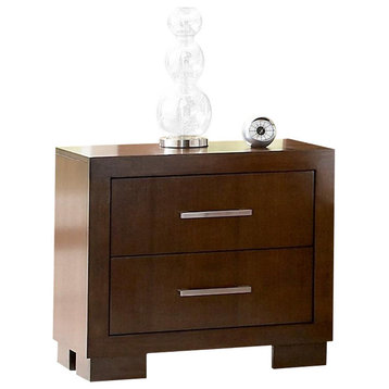 Coaster Jessica Contemporary 2-Drawer Wood Nightstand in Cappuccino