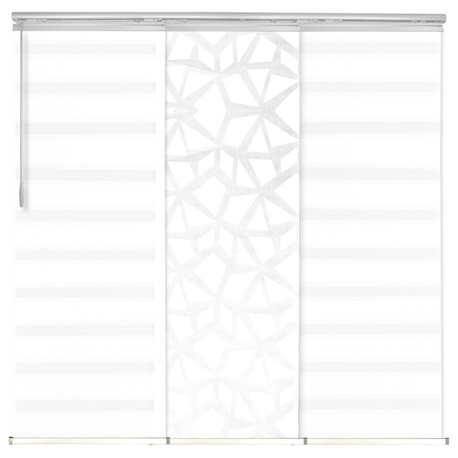 Scattered-Blanched White 3-Panel Track Extendable Vertical Blind 36-66"x118.5"