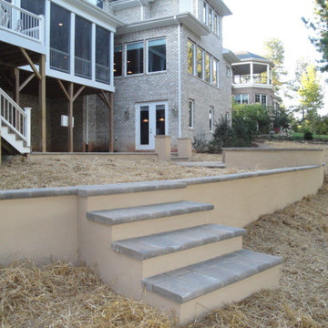 flagstone patio and fire pit