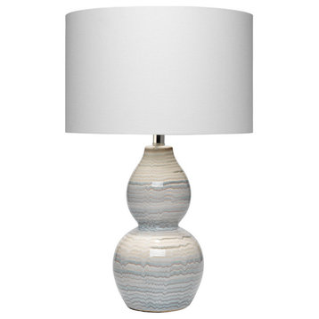 Catalina Ceramic Table Lamp, Blue and White Wave