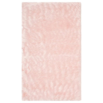 Safavieh Faux Sheep Skin FSS235G 2'6"x8' Pink Rug