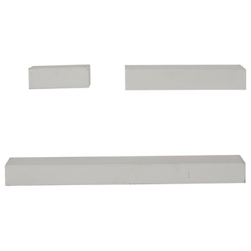 CosmoLiving by Cosmopolitan White Wood Modern Wall Shelf Set of 3 24", 12", 6"W