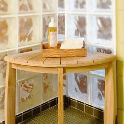 Teak Corner Shower Stool - Shower Benches & Seats