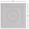 Laurel Wreath PVC 2' x 2' Faux Tin Ceiling Tile, Pack of 10, White Matte