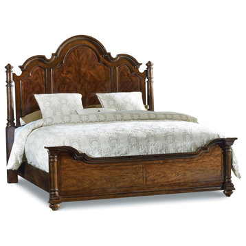 Hooker Furniture 5381-90650 Queen Solid Rubberwood Poster Bed - Rich