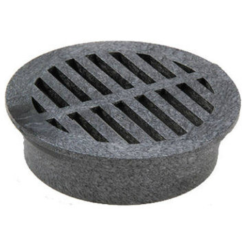 NDS 40 Round Structural Foam Polyolefin Grate with UV Inhibitor, 6", Black