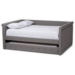 Alena Fabric Full Daybed With Trundle Transitional Daybeds