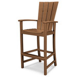 Polywood - Polywood Quattro Adirondack Bar Chair, Teak - With curved arms and a contoured seat and back for comfort, the Quattro Adirondack Bar Chair is ideal for outdoor dining and entertaining. Constructed of durable POLYWOOD lumber available in a variety of attractive, fade-resistant colors, this all-weather bar chair will never require painting, staining, or waterproofing.