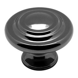 Cosmas - Cabinet 3-Ring Knob, 1-1/4" Diameter, Set of 25, Black Nickel - Cabinet And Drawer Knobs