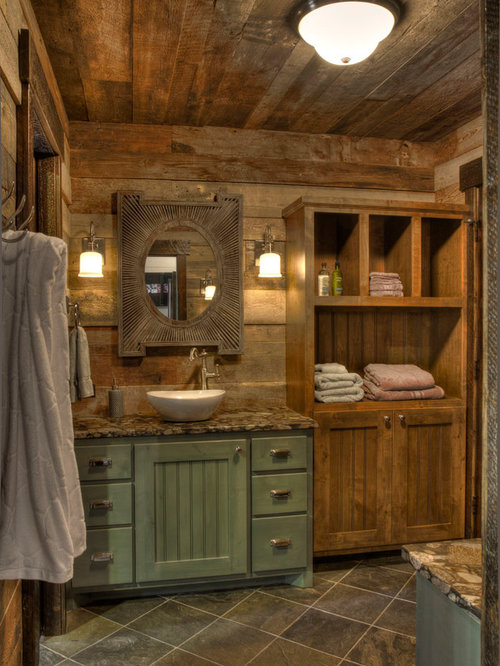 Rustic Bathroom Design Ideas, Remodels & Photos with Green ...