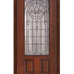 Entry Single Door 80 Fiberglass Palacio 2 Panel 3/4 Lite Glass - Front Doors