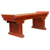 Chinese Distressed Red Treasures Graphic Rectangular Stand Display Hws1900