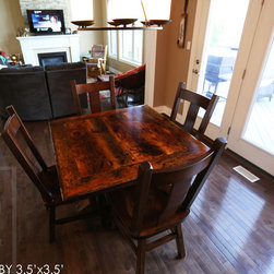 Reclaimed Wood (Sqaure) Pedestal Table - Dining Tables