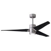 Super Janet 60" Ceiling Fan, LED Light Kit, Brushed Nickel/Matte Black