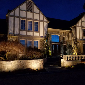 Lighting makes for a powerful statement on this gorgeous home
