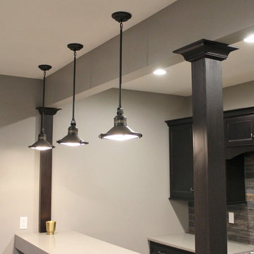 Hazelwood Homes- Unique Home Bar With Suspended Top
