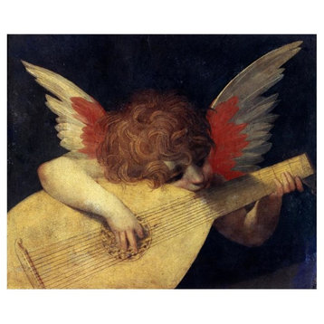 "Angel with Lute" Digital Paper Print by Rosso Fiorentino, 32"x27"