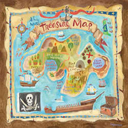 Treasure Map Canvas Reproduction by Oopsy Daisy - Kids Decor