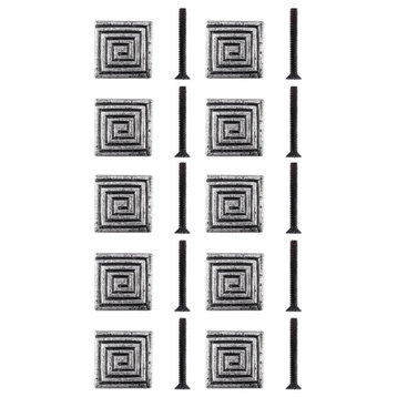Square Maze Iron Cabinet Knob Pewter Finish Cabinet Hardware Pack of 10