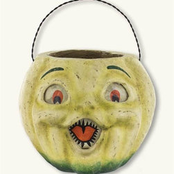 Retro Candy Bucket (White Pumpkin) - Holiday Accents And Figurines