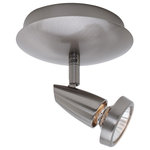 Access Lighting - Mirage, 52220, Swivel Spot, Brushed Steel - 1 x 50w Halogen GU-10 Base Bulb (Bulb not Included)