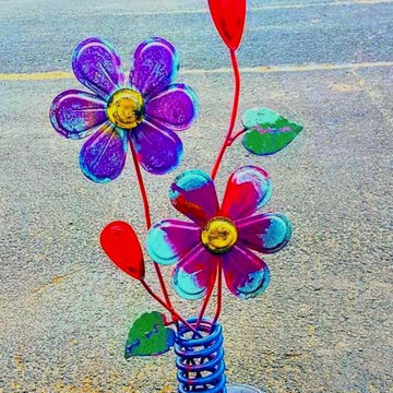 Whimsical garden art sculptures