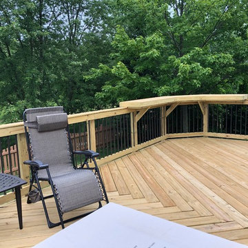 Pressure Treated Pine Deck with Bronze Pickets in Antioch, IL