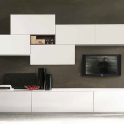 Modern Italian Wall Unit Kubo 54 by Artigian Mobili - $3,499.00 - Entertainment Centers And Tv Stands