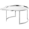 Inspired Home Xayden Coffee Table, Mirrored Top, Chrome