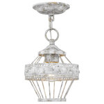 Golden Lighting - Golden Lighting 7856-1SF OY Ferris - 1 Light Mini-Semi Flush Mount - Ferris is a casual, vintage-inspired design that wFerris One Light Min Oyster *UL Approved: YES Energy Star Qualified: n/a ADA Certified: n/a  *Number of Lights: Lamp: 1-*Wattage:100w Medium Base bulb(s) *Bulb Included:No *Bulb Type:Medium Base *Finish Type:Oyster