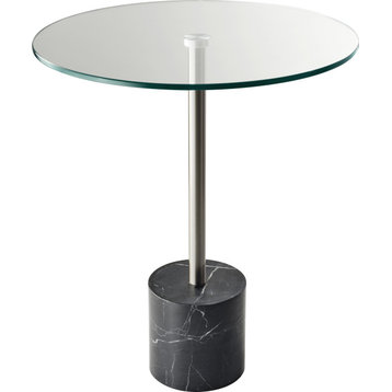 Blythe End Table - Steel, Black Marble
