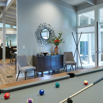 Mid-Century Modern Pool Table Family Room