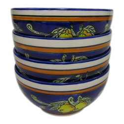 Le Souk Ceramique - Stoneware Soup/Cereal Bowls, Set of 4, Citronique Design - Serving And Salad Bowls