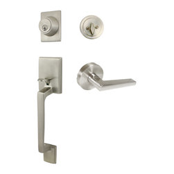 Designers Impressions - Designers Impressions Churchill Satin Nickel Handleset With Madison Lever - Door Entry Sets