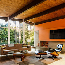 glass doors to back yard from den